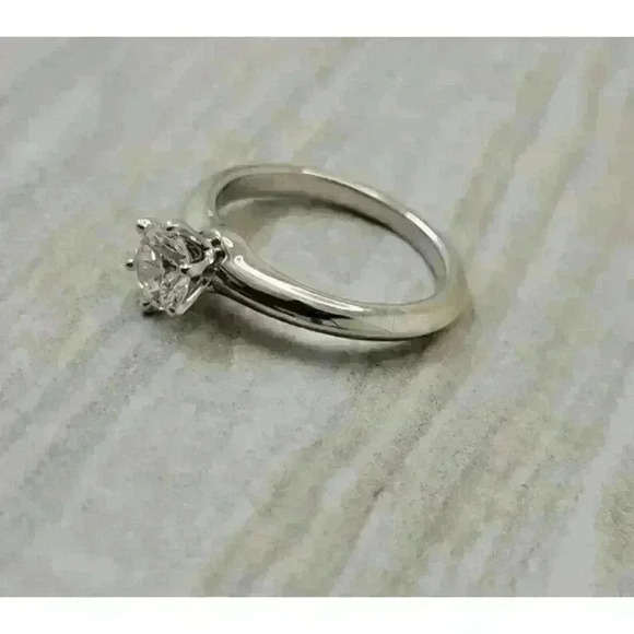 Tiffany & Co Platinum .72ct Round Brilliant Diamond Engagement Ring G-VS2 GIA - Picture 6 of 9